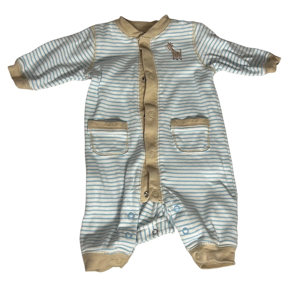 Carter's Blue and‎ White Striped Newborn Onesie